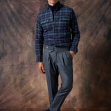 CAMISA CUADRO TARTÁN MARINO