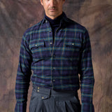 CAMISA CUADRO TARTÁN MARINO