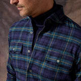 CAMISA CUADRO TARTÁN MARINO