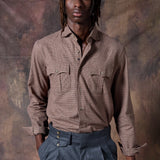 CAMISA PATA DE GALLO CAMEL