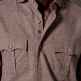 CAMISA PATA DE GALLO CAMEL