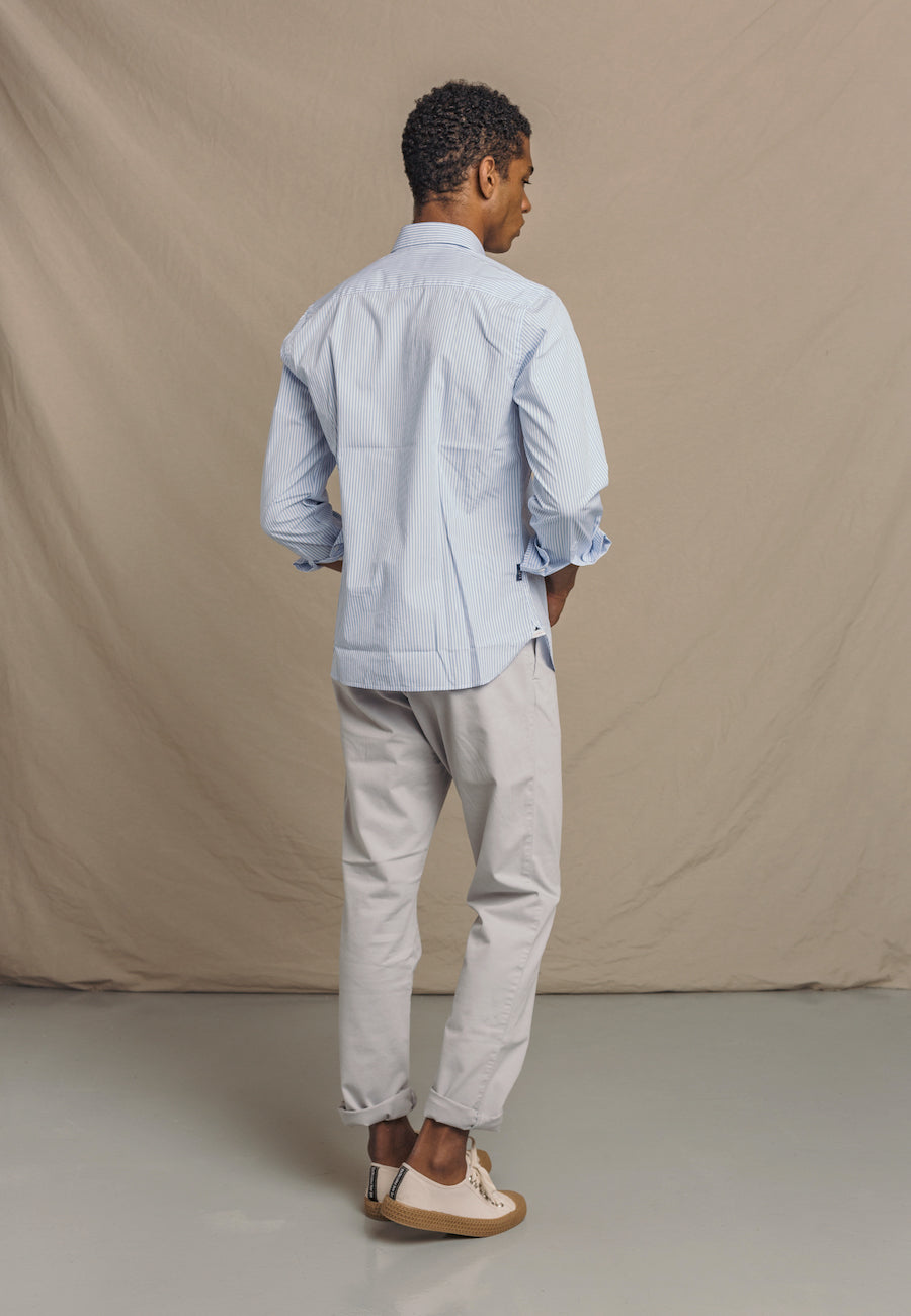 {{ tipo de producto }} CAMISA RAYAS ALGODÓN CELESTE - Harrys 1982