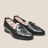 BLACK LEATHER BELGIAN LOAFER