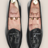 BLACK LEATHER BELGIAN LOAFER