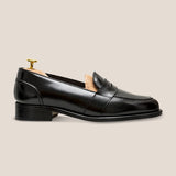BLACK LEATHER PENNY LOAFER