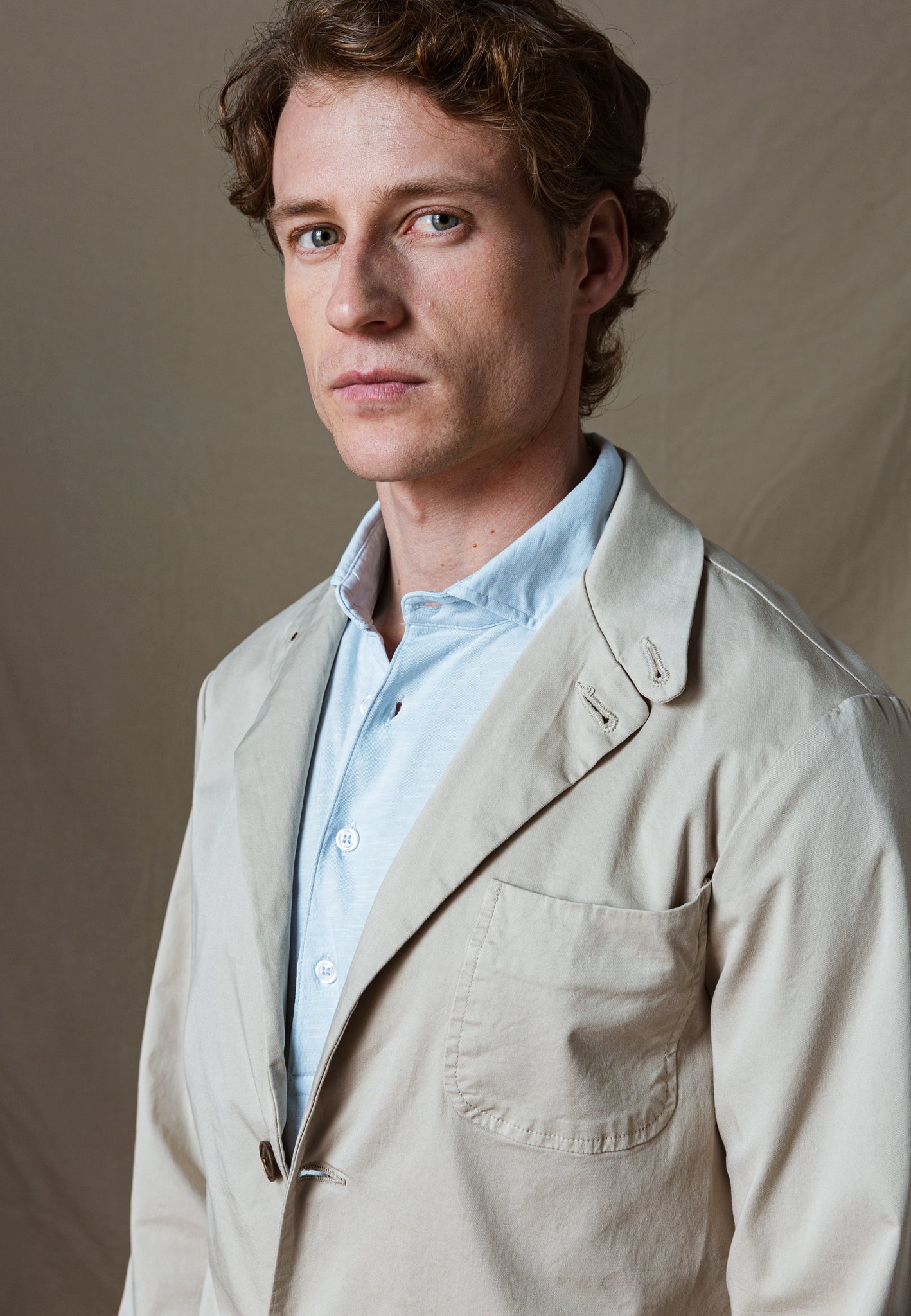 ECRU COTTON UNSTRUCTURED BLAZER