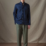 CAMISA LINO CUELLO MAO MARINO