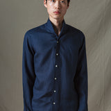 CAMISA LINO CUELLO MAO MARINO