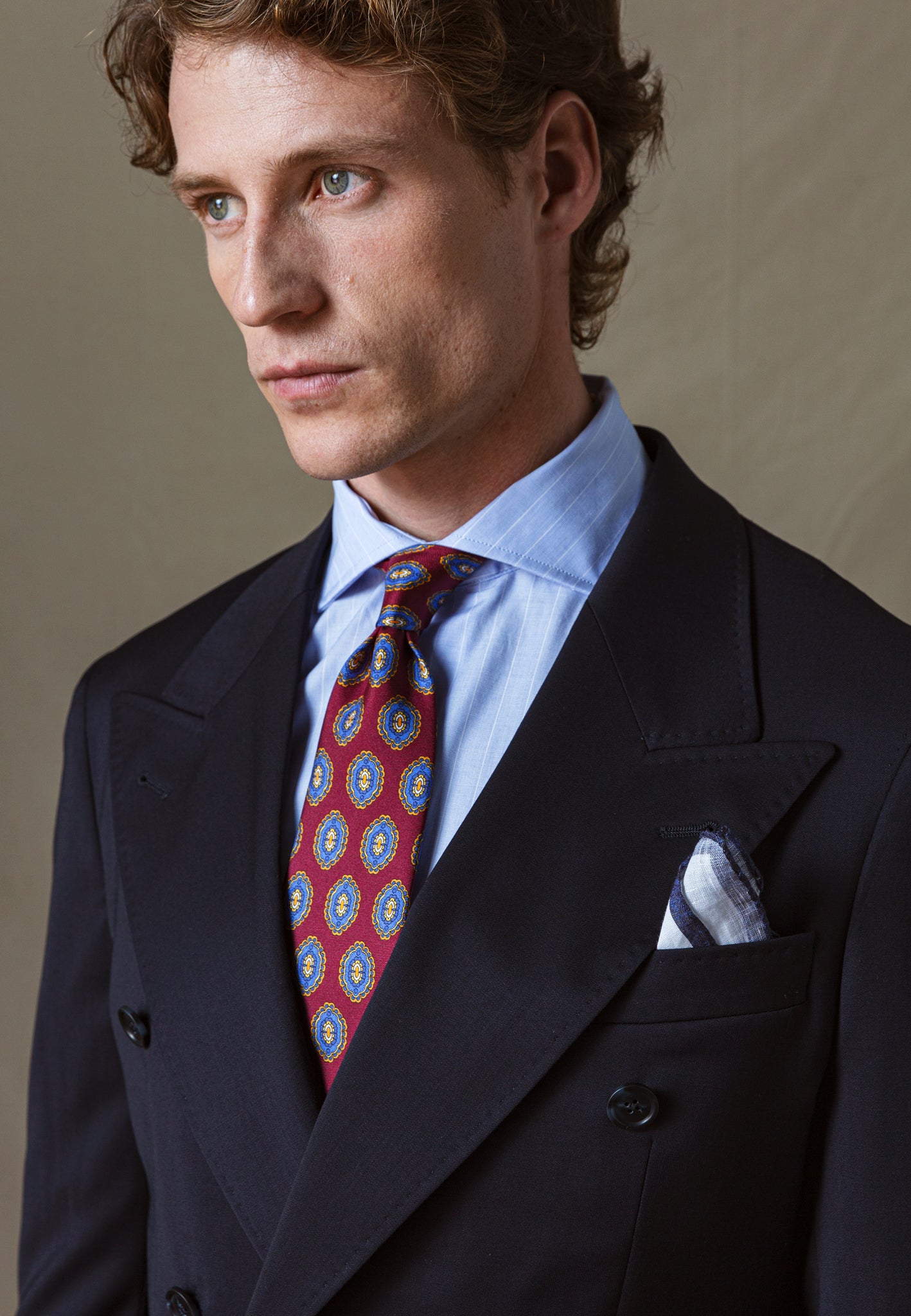 PREMIUM NAVY SUPER 110' WOOL DOUBLE-BREASTED BLAZER