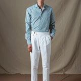 CAMISA RAYAS ALGODÓN VERDE