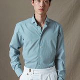 CAMISA RAYAS ALGODÓN VERDE