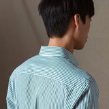 CAMISA RAYAS ALGODÓN VERDE