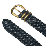 CINTURÓN PIEL TRENZADO NEGRO