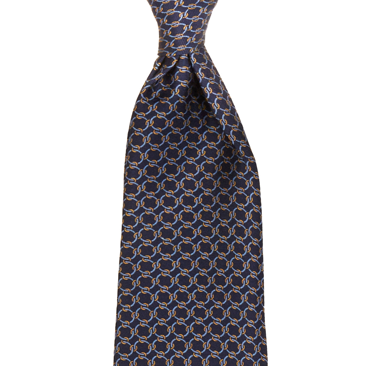NAVY CHAIN STITCH TIE