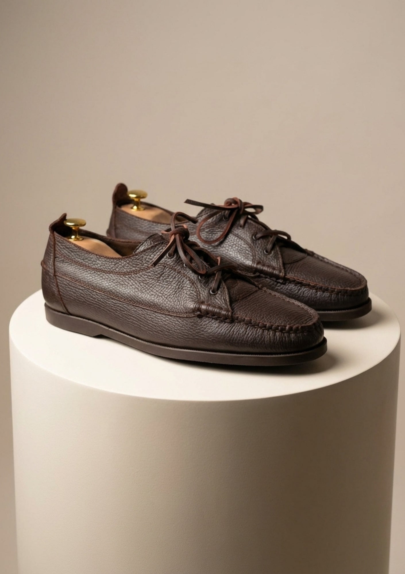 MANACOR BROWN EMBOSSED LEATHER BOAT SHOE