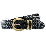 CINTURÓN PIEL TRENZADO NEGRO