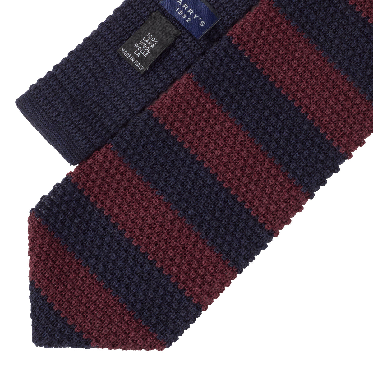 BURGUNDY STRIPED KNIT TIE