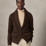 CARDIGAN CUELLO SMOKING MARRON
