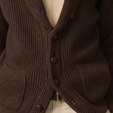 CARDIGAN CUELLO SMOKING MARRON