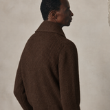 CARDIGAN CUELLO SMOKING MARRON