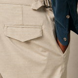 BEIGE NYLON TROUSERS WITH SIDE ADJUSTERS