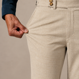 BEIGE NYLON TROUSERS WITH SIDE ADJUSTERS