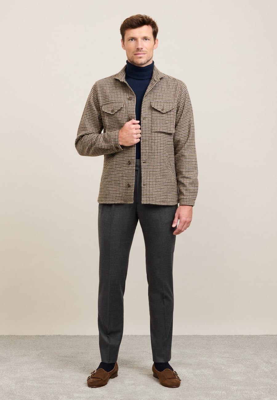 SOBRECAMISA PATA DE GALLO CAMEL