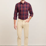 CAMISA TARTAN BURDEOS