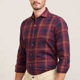 CAMISA TARTAN BURDEOS