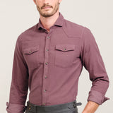 CAMISA FAR WEST BURDEOS