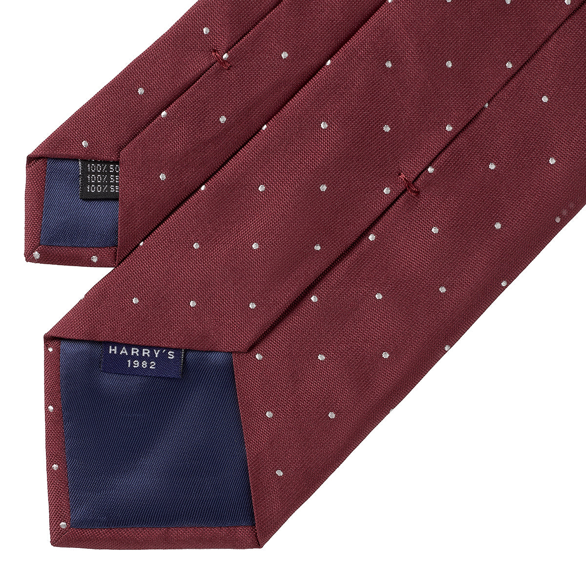 BURGUNDY POLKA DOT TIE