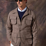 GUAYABERA LANA ESPIGA CAMEL