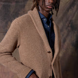 CÁRDIGAN CUELLO SMOKING TAUPE
