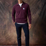 SUDADERA POLO ZIP BURDEOS