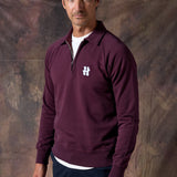 SUDADERA POLO ZIP BURDEOS