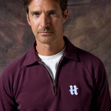 SUDADERA POLO ZIP BURDEOS