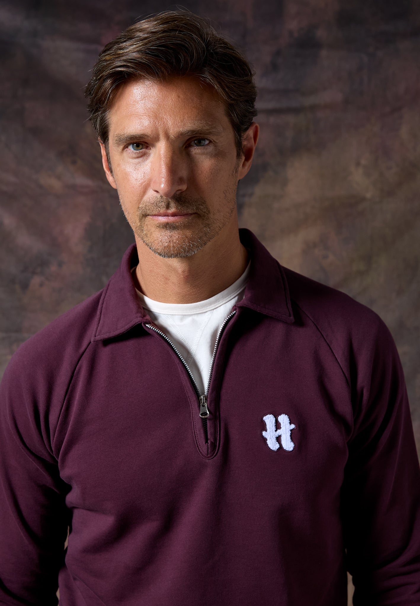 SUDADERA POLO ZIP BURDEOS