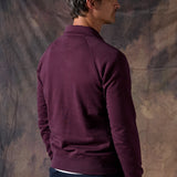 SUDADERA POLO ZIP BURDEOS