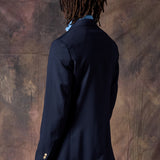 AMERICANA CRUZADA PREMIUM HOPSACK LANA SUPER 110' MARINO