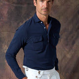 POLERA PIQUÉ BOLSILLOS MARINO