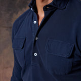 POLERA PIQUÉ BOLSILLOS MARINO