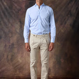 CAMISA MICROCUADRO CELESTE