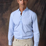CAMISA MICROCUADRO CELESTE