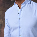 CAMISA CUADRILLÉ CELESTE
