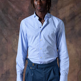 CAMISA MIL RAYAS ALGODÓN CELESTE