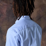 CAMISA MIL RAYAS ALGODÓN CELESTE