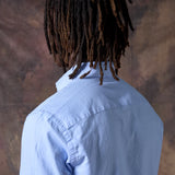 CAMISA PATA DE GALLO CELESTE