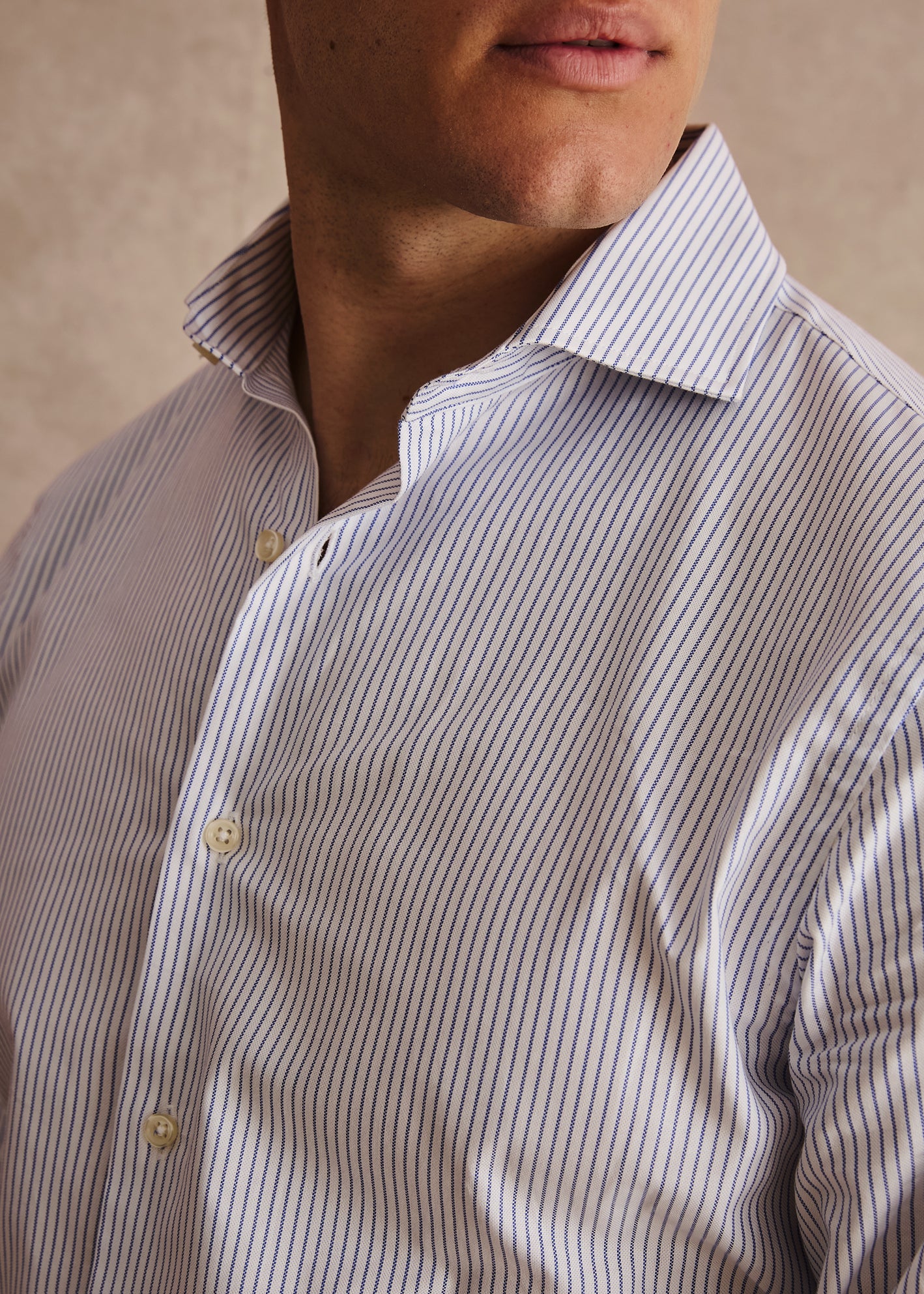 CAMISA RAYA LABRADA AZUL