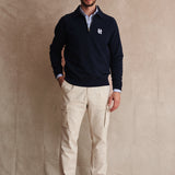 SUDADERA POLO ZIP MARINO