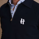 SUDADERA POLO ZIP MARINO